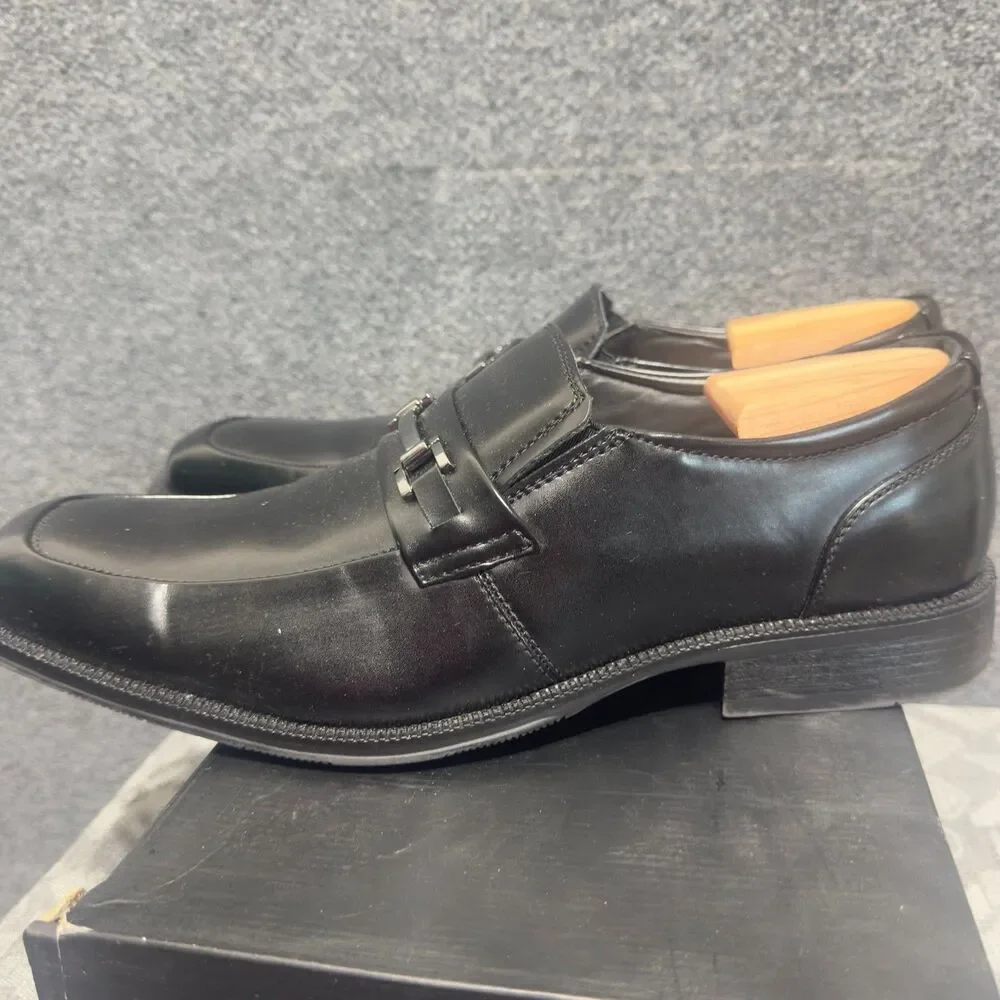 Alfani Ace Mens 13M Black Square Toe Loafers EUC Box Cedar Shoe Trees